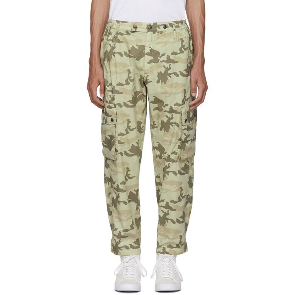 Faith Connexion Mens Camo Cargo Pants Large Army Khaki